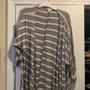 Lularoe Lindsay Cardigan black and white stripes